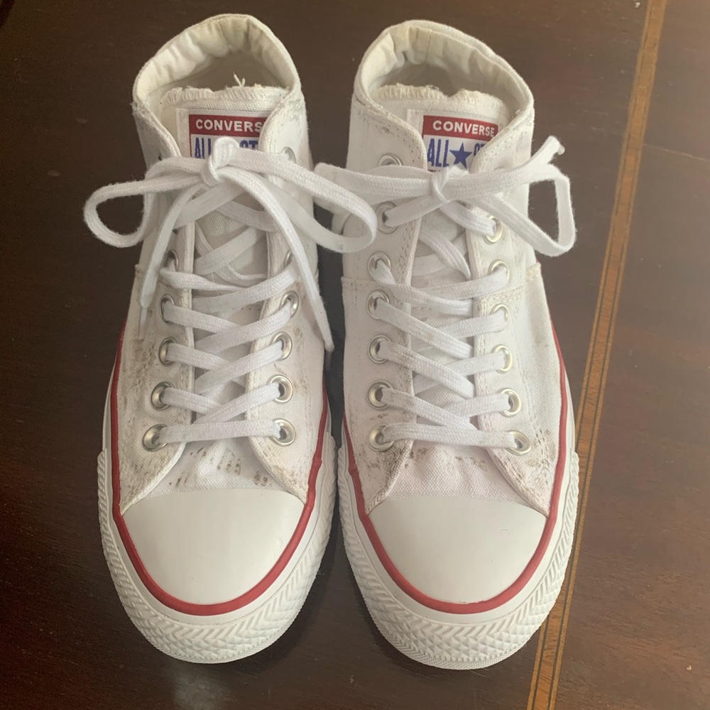 Converse white high tops